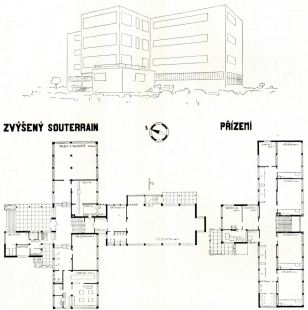 Návrhy architektury - Soutěžní návrh na dívčí školy v Rokycanech, 1927 - foto: archiv redakce