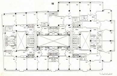 Administrative building of the Merkur insurance company in Prague - Floor plan of the 4th floor - foto: archiv redakce