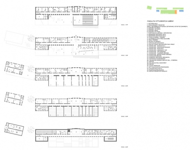 Architektonická studie FaVU a FA VUT - Půdorysy FaVU - foto: © fam architekti, 2007