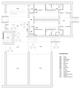 Sport Center 007 - Floor plan 1st floor - foto: © oooox architects