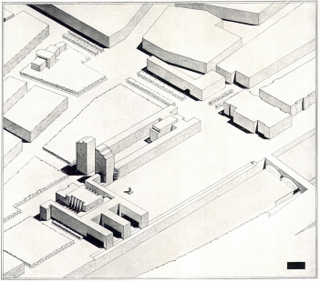 Návrh na budovu ministerstva veřejných prací - Axonometrie - foto: archiv redakce