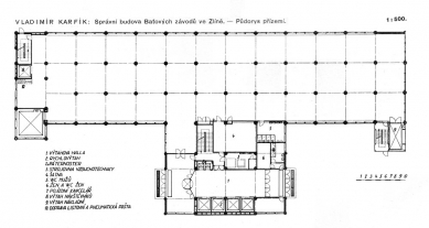 Správní budova Baťových závodů  - Půdorys přízemí - foto: archiv redakce