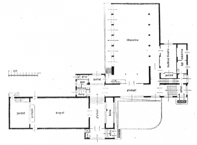 Sokolovna with cinema - Ground floor plan - foto: archiv redakce