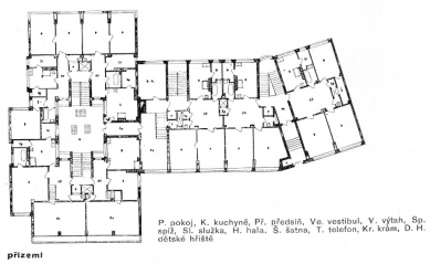 Obytné domy bánské a hutní společnosti - Půdorys přízemí - foto: archiv redakce