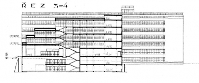 Projekt ústřední budovy elektrických podniků hl. města Prahy - Řez - foto: archiv redakce