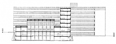 Projekt ústřední budovy elektrických podniků hl. města Prahy - Řez - foto: archiv redakce