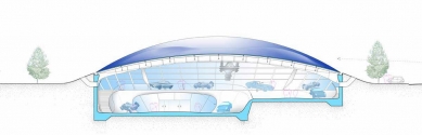 Enzo Ferrari Museum - Cut - blue variant (original competition project) - foto: Future Systems