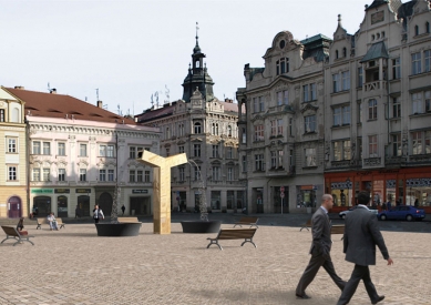 Vítězný projekt tří kašen na náměstí Republiky v Plzni - Vizualizace soutěžního návrhu - foto: © MgA Ondřej Císler, HCA