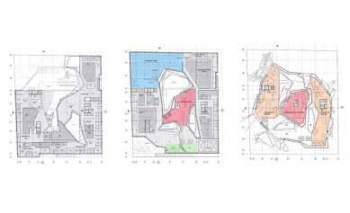 Soutěžní návrh na Národní knihovnu ČR - 4. cena - Půdorysy - foto: © Emergent Architecture, Los Angeles