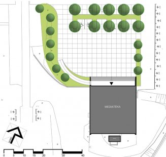 Mediathéka a komunitní centrum v Mokré - Situace - foto: archiv DIMENSE