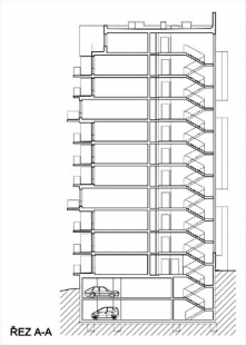 Bytový dům Maják - Řez - foto: S.H.S architekti