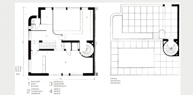 The private villa of Bohuslav Fuchs - Floor plan of the 1st floor and roof terrace - foto: archiv redakce