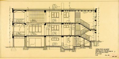 <translation>Taylor's villa</translation> - <translation>Longitudinal section</translation> - foto: Kopie originálních plánů architekta Fuchse byly poskytnuty Muzeem města Brna