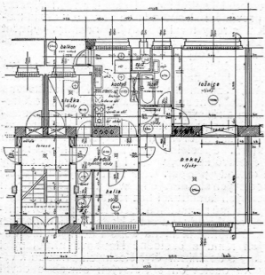 Masarykova colony of bank officials in Košice - The floor plan of a two-room apartment - foto: archiv redakce