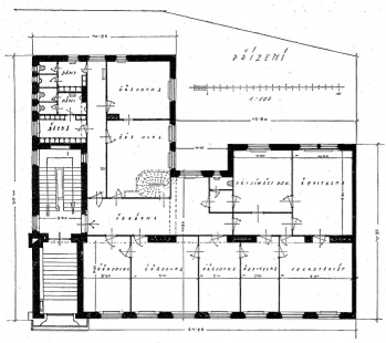 Administrativní budova Žilinské a Ladecké portlandcementové továrny - Půdorys - foto: archiv redakce