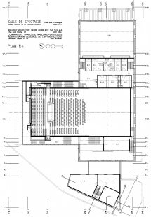 Salle de Spectacle - Půdorys patra - foto: © Atelier d'architecture Pierre Hebbelinck