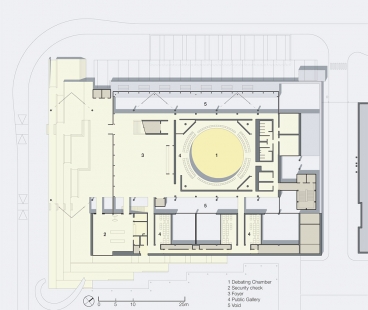 National Assembly for Wales - First floor plan - foto: © Rogers Stirk Harbour + Partners