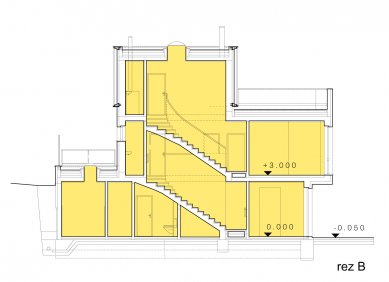 Obytný komplex Slanec - Rohový dom - rez - foto: VSArchitects