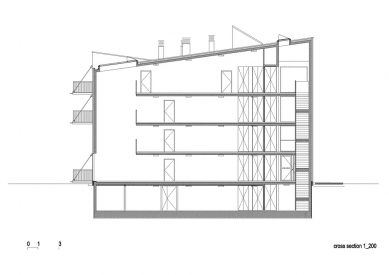 Social Housing Polje - Řez - foto: bevk perović arhitekti