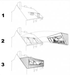 Střešní nástavba, Praha Malvazinky - Schema - foto: HŠH architekti