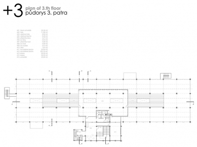 Podnikatelské inovační centrum Zlín - Půdorys 3. patra - foto: © Ing.arch. Pavel Mudřík