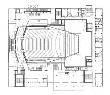 Festspielhaus - Půdorys 2. patra - foto: © Klaus Kada, Aachen