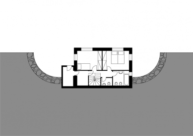 Dům ve svahu - Půdorys 1.N.P. - foto: © Vladimír Balda