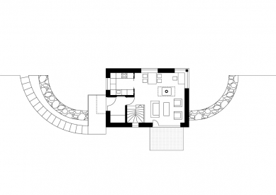 Dům ve svahu - Půdorys 2.N.P. - foto: © Vladimír Balda