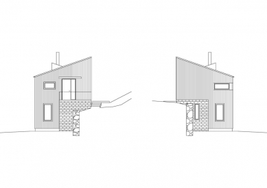 Dům ve svahu - Pohled západní a východní - foto: © Vladimír Balda