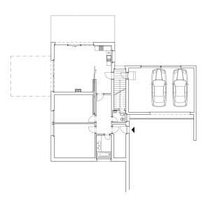 Rodinný dům v Praze-Stodůlkách - Půdorys 1. NP - foto: © Adam Rujbr Architects