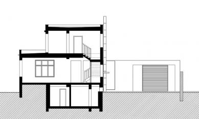 Přestavba vily na kavárnu - Řez - foto: Pavel Mudřík