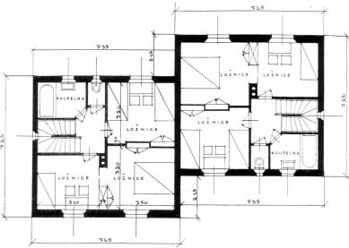 Dvojdům v kolonii Nový dům - Půdorys 2. patra - foto: archiv redakce