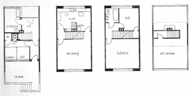 Trojdům v kolonii Nový dům - Půdorysy - foto: archiv redakce