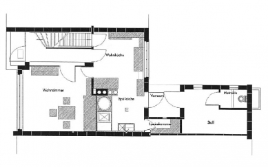 Housing Estate Törten - Floor plan of the ground floor of a type sietö I house from 1926. - foto: archiv redakce
