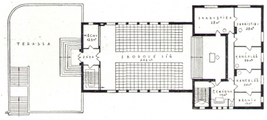 Husův sbor církve československé - Soutěžní návrh: půdorys - foto: archiv redakce