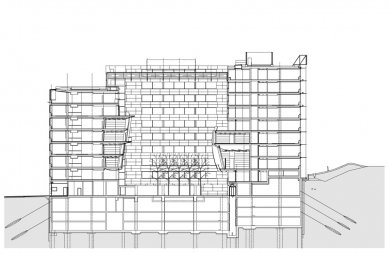 Administrativní objekt BBC – Gamma - Řez - foto: Aulík Fišer architekti, s.r.o.