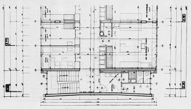 Ústav makromolekulární chemie Československé Akademie věd - Detail půdorysného řešení laboratorního traktu