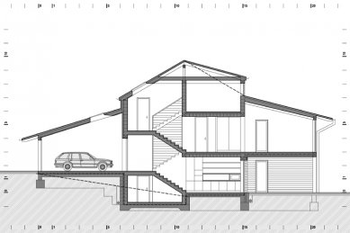 Family house by the creek - Longitudinal section