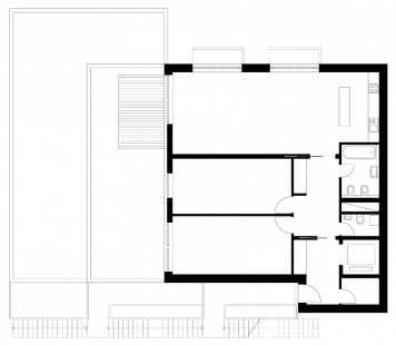 Stepped Terraced House, Košíře - Půdorys 2PP - foto: © hnilička — císler — architekti