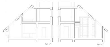 Půdní byt Argentinská - Řezy - foto: oooox architects