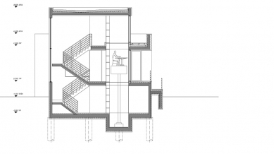 Rodinný dům na Velké Skále - Řez - foto: © HMArchitekti