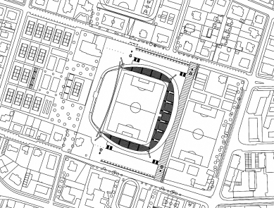 The Ring - extension of the football stadium - Situace - foto: © OFIS arhitekti