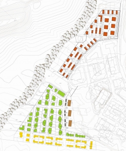 Obytný soubor „Na Lhotách“ - Situace s rozlišením I., II., III. a IV. etapy - foto: ADR