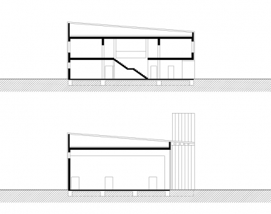 Hasičská zbrojnice Praha – Dolní Měcholupy - Řezy - foto: Architektonický atelier Aleš, s.r.o.