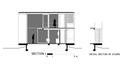 Casa X - Řez 1 - foto: © arquitectura x