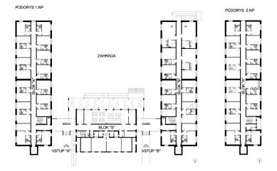 Rekonstrukce a přístavba terasy domu s pečovatelskou službou - Půdorysy