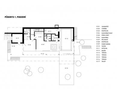 Vila u jezera - Suterén - foto: OK PLAN ARCHITECTS, S.R.O.