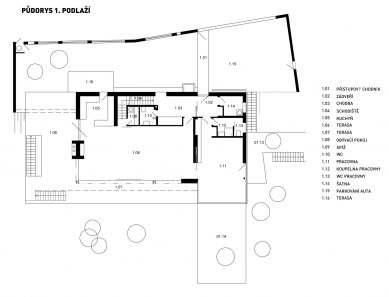 Vila u jezera - Přízemí - foto: OK PLAN ARCHITECTS, S.R.O.