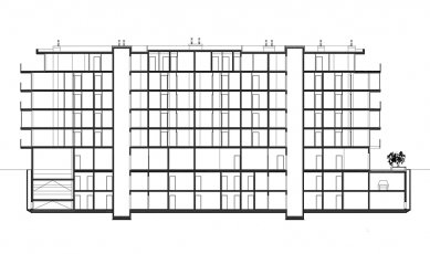 Lace apartments - Podélný řez - foto: © OFIS arhitekti