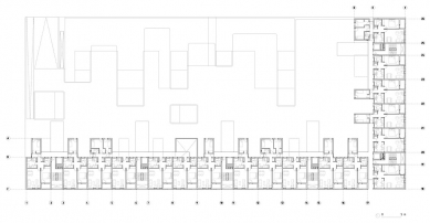 Carabanchel Housing - Půdorys 1.np - foto: © dosmasuno arquitectos